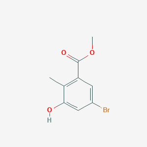 Chemical structure of Methyl 5-bromo-3-hydroxy-2-methylbenzoate