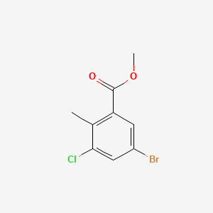 Chemical structure of Methyl 5-bromo-3-chloro-2-methylbenzoate