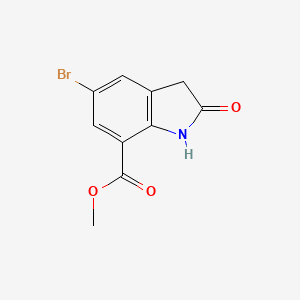 Chemical structure of Methyl 5-bromo-2-oxoindoline-7-carboxylate