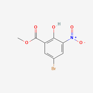 Chemical structure of Methyl 5-bromo-2-hydroxy-3-nitrobenzoate