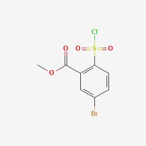 Chemical structure of Methyl 5-bromo-2-(chlorosulfonyl)benzoate