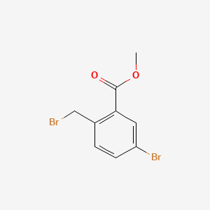Chemical structure of Methyl 5-bromo-2-(bromomethyl)benzoate