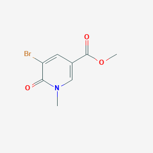 Chemical structure of Methyl 5-bromo-1-methyl-6-oxo-1,6-dihydropyridine-3-carboxylate