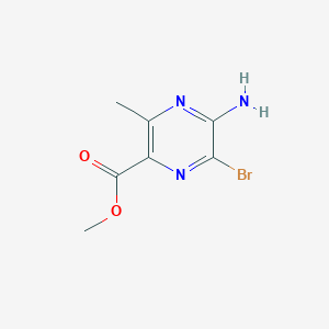 Chemical structure of methyl 5-amino-6-bromo-3-methylpyrazine-2-carboxylate