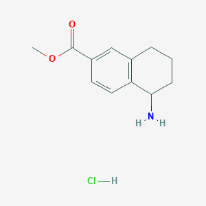 Chemical structure of Methyl 5-amino-5,6,7,8-tetrahydronaphthalene-2-carboxylate hydrochloride