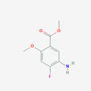 Chemical structure of Methyl 5-amino-4-fluoro-2-methoxybenzoate