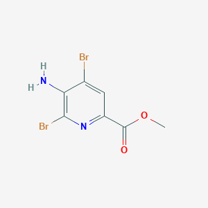 Chemical structure of Methyl 5-amino-4,6-dibromopicolinate