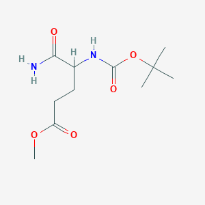 Chemical structure of Methyl 5-amino-4-((tert-butoxycarbonyl)amino)-5-oxopentanoate