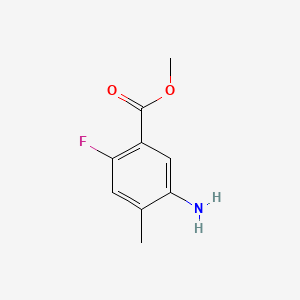 Chemical structure of Methyl 5-amino-2-fluoro-4-methylbenzoate