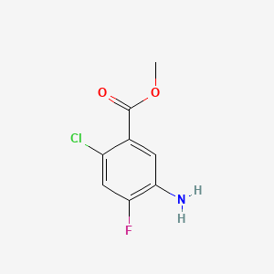 Chemical structure of Methyl 5-amino-2-chloro-4-fluorobenzoate