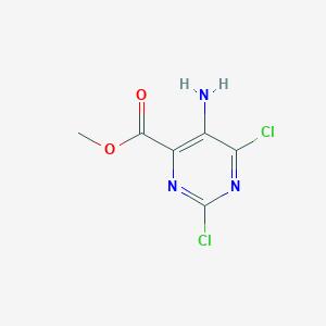 Chemical structure of Methyl 5-Amino-2,6-dichloropyrimidine-4-carboxylate