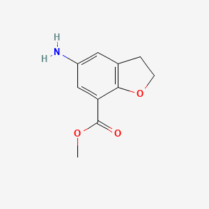 Chemical structure of Methyl 5-amino-2,3-dihydrobenzofuran-7-carboxylate