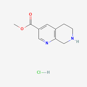 Chemical structure of Methyl 5,6,7,8-tetrahydro-1,7-naphthyridine-3-carboxylate hydrochloride
