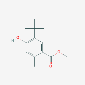 Chemical structure of methyl 5-(tert-butyl)-4-hydroxy-2-methylbenzoate