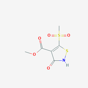 Chemical structure of Methyl 5-(methylsulfonyl)-3-oxo-2,3-dihydroisothiazole-4-carboxylate