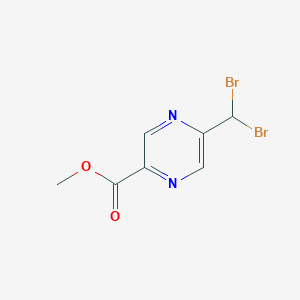 Chemical structure of Methyl 5-(dibromomethyl)pyrazine-2-carboxylate
