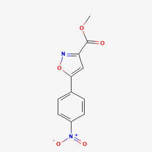 Chemical structure of Methyl 5-(4-Nitrophenyl)isoxazole-3-carboxylate