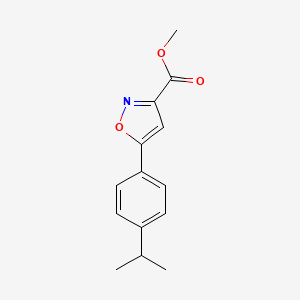 Chemical structure of Methyl 5-(4-Isopropylphenyl)isoxazole-3-carboxylate