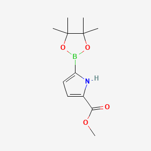 Chemical structure of 5-(Methoxycarbonyl)pyrrole-2-boronic acid, pinacol ester