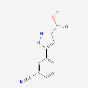 Chemical structure of Methyl 5-(3-Cyanophenyl)isoxazole-3-carboxylate