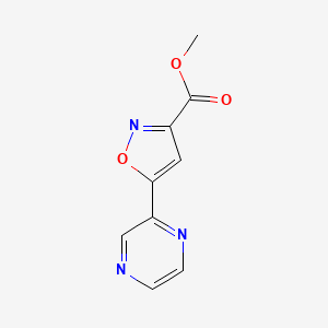 Chemical structure of Methyl 5-(2-Pyrazinyl)isoxazole-3-carboxylate