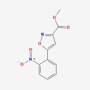 Chemical structure of Methyl 5-(2-Nitrophenyl)isoxazole-3-carboxylate