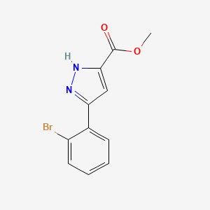Chemical structure of Methyl 5-(2-bromophenyl)-1H-pyrazole-3-carboxylate
