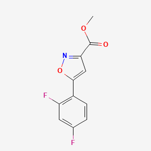 Chemical structure of Methyl 5-(2,4-Difluorophenyl)isoxazole-3-carboxylate