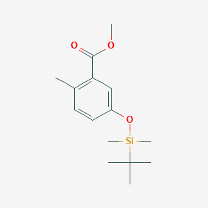 Chemical structure of methyl 5-((tert-butyldimethylsilyl)oxy)-2-methylbenzoate