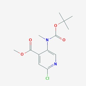 Chemical structure of Methyl 5-((tert-butoxycarbonyl)(methyl)amino)-2-chloroisonicotinate