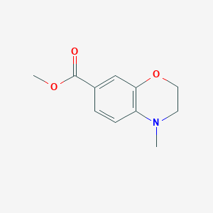 Chemical structure of Methyl 4-methyl-3,4-dihydro-2H-benzo[b][1,4]oxazine-7-carboxylate