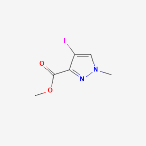 Chemical structure of Methyl 4-iodo-1-methyl-1H-pyrazole-3-carboxylate