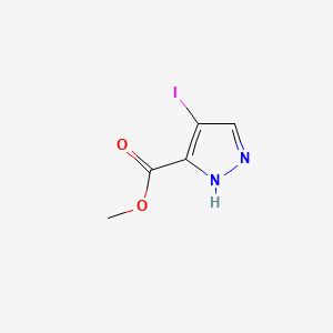 Chemical structure of Methyl 4-iodo-1H-pyrazole-3-carboxylate