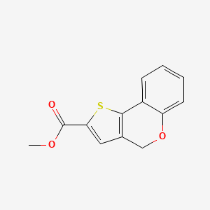 Chemical structure of methyl 4H-thieno[3,2-c]chromene-2-carboxylate