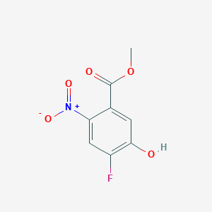 Chemical structure of Methyl 4-fluoro-5-hydroxy-2-nitrobenzoate