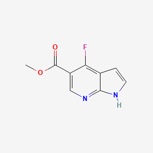 Chemical structure of Methyl 4-fluoro-1H-pyrrolo[2,3-b]pyridine-5-carboxylate