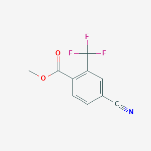 Chemical structure of Methyl 4-cyano-2-(trifluoromethyl)benzoate