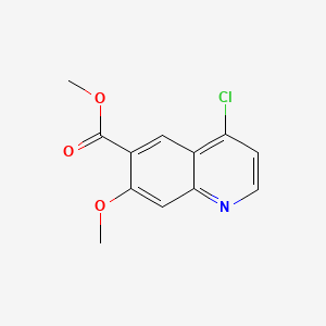 Chemical structure of Methyl 4-chloro-7-methoxyquinoline-6-carboxylate