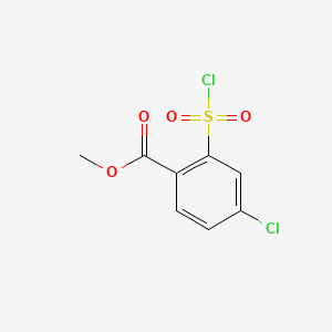 Chemical structure of Methyl 4-chloro-2-(chlorosulfonyl)benzoate