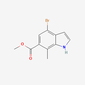 Chemical structure of Methyl 4-bromo-7-methyl-1H-indole-6-carboxylate