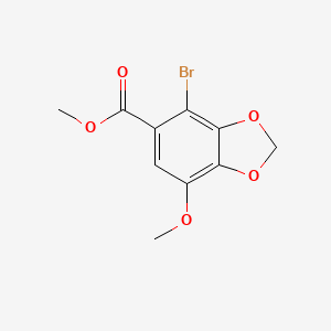 Chemical structure of Methyl 4-bromo-7-methoxybenzo[d][1,3]dioxole-5-carboxylate