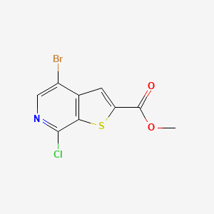 Chemical structure of Methyl 4-bromo-7-chlorothieno[2,3-c]pyridine-2-carboxylate