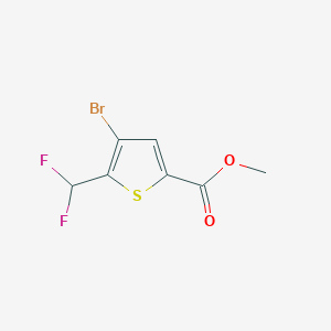 Chemical structure of Methyl 4-bromo-5-(difluoromethyl)thiophene-2-carboxylate