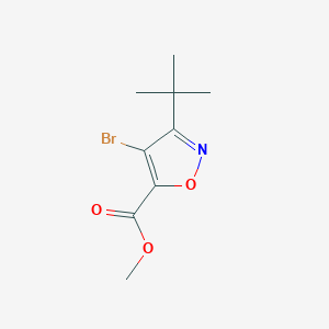 Chemical structure of Methyl 4-bromo-3-(tert-butyl)isoxazole-5-carboxylate