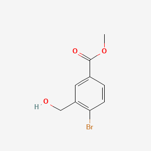 Chemical structure of Methyl 4-bromo-3-(hydroxymethyl)benzoate
