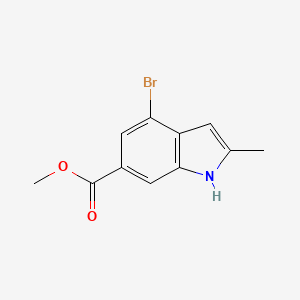 Chemical structure of Methyl 4-bromo-2-methyl-1H-indole-6-carboxylate