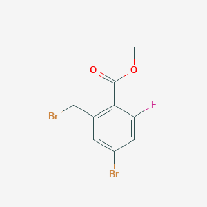 Chemical structure of Methyl 4-bromo-2-(bromomethyl)-6-fluorobenzoate