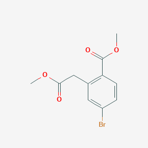 Chemical structure of Methyl 4-bromo-2-(2-methoxy-2-oxoethyl)benzoate