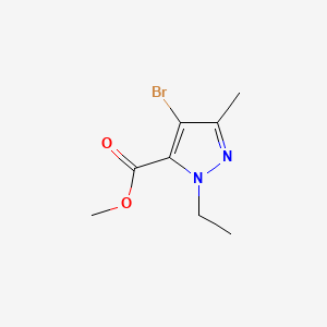 Chemical structure of Methyl 4-bromo-1-ethyl-3-methyl-1H-pyrazole-5-carboxylate