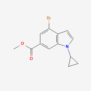 Chemical structure of Methyl 4-bromo-1-cyclopropyl-1H-indole-6-carboxylate